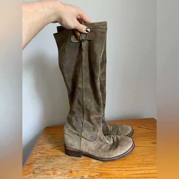 Fiorentini+Baker Suede Tan Knee High Riding Boots Womens Size EU 39 - Picture 2 of 10